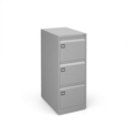 Steel 3 drawer executive filing cabinet 1016mm high - silver