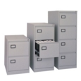 Steel 3 drawer executive filing cabinet 1016mm high - silver