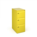 Steel 3 drawer executive filing cabinet 1016mm high - yellow