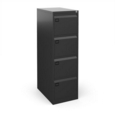 Steel 4 drawer executive filing cabinet 1321mm high - black