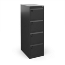 Steel 4 drawer executive filing cabinet 1321mm high - black