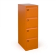 Steel 4 drawer executive filing cabinet 1321mm high - orange