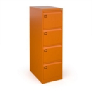 Steel 4 drawer executive filing cabinet 1321mm high - orange