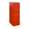 Steel 4 drawer executive filing cabinet 1321mm high - red