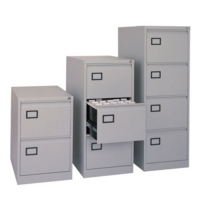 Steel 4 drawer executive filing cabinet 1321mm high - red