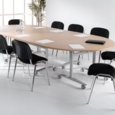 Rectangular deluxe fliptop meeting table with white frame 1200mm x 800mm - beech
