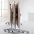 Rectangular deluxe fliptop meeting table with white frame 1200mm x 800mm - beech