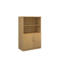 Deluxe combination unit with open top 1600mm high with 3 shelves - oak