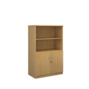 Deluxe combination unit with open top 1600mm high with 3 shelves - oak
