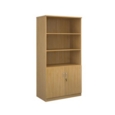 Deluxe combination unit with open top 2000mm high with 4 shelves - oak