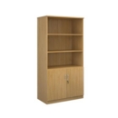 Deluxe combination unit with open top 2000mm high with 4 shelves - oak