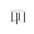 Circular black radial leg meeting table 1000mm - white