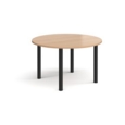 Circular black radial leg meeting table 1200mm - beech