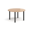 Circular black radial leg meeting table 1200mm - beech