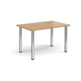 Rectangular chrome radial leg meeting table 1200mm x 800mm - oak