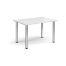 Rectangular chrome radial leg meeting table 1200mm x 800mm - white