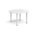 Circular white radial leg meeting table 1200mm - white