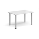 Rectangular silver radial leg meeting table 1200mm x 800mm - white