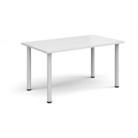 Rectangular white radial leg meeting table 1400mm x 800mm - white