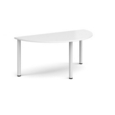 Semi circular white radial leg meeting table 1600mm x 800mm - white