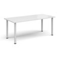 Rectangular white radial leg meeting table 1800mm x 800mm - white
