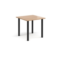 Rectangular black radial leg meeting table 800mm x 800mm - beech