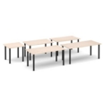 Rectangular silver radial leg meeting table 800mm x 800mm - beech