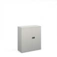 Steel contract cupboard with 1 shelf 1000mm high - goose grey
