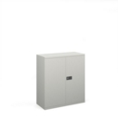 Steel contract cupboard with 1 shelf 1000mm high - goose grey