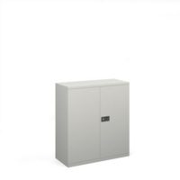 Steel contract cupboard with 1 shelf 1000mm high - goose grey