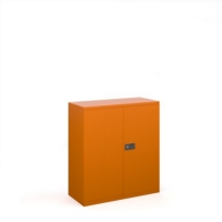 Steel contract cupboard with 1 shelf 1000mm high - orange
