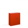 Steel contract cupboard with 1 shelf 1000mm high - red