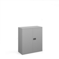Steel contract cupboard with 1 shelf 1000mm high - silver
