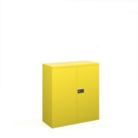 Steel contract cupboard with 1 shelf 1000mm high - yellow