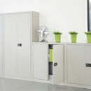 Steel contract cupboard with 1 shelf 1000mm high - yellow
