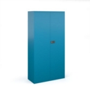 Steel contract cupboard with 3 shelves 1806mm high - blue