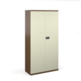 Steel contract cupboard with 3 shelves 1806mm high - coffee/cream