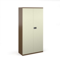 Steel contract cupboard with 3 shelves 1806mm high - coffee/cream