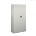 Steel contract cupboard with 3 shelves 1806mm high - goose grey