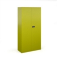 Steel contract cupboard with 3 shelves 1806mm high - green