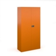 Steel contract cupboard with 3 shelves 1806mm high - orange