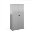 Steel contract cupboard with 3 shelves 1806mm high - silver