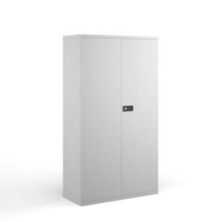 Steel contract cupboard with 3 shelves 1806mm high - white
