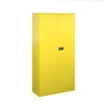 Steel contract cupboard with 3 shelves 1806mm high - yellow