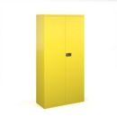 Steel contract cupboard with 3 shelves 1806mm high - yellow