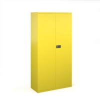 Steel contract cupboard with 3 shelves 1806mm high - yellow