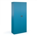 Steel contract cupboard with 4 shelves 1968mm high - blue