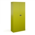 Steel contract cupboard with 4 shelves 1968mm high - green