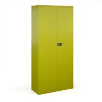Steel contract cupboard with 4 shelves 1968mm high - green