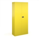 Steel contract cupboard with 4 shelves 1968mm high - yellow